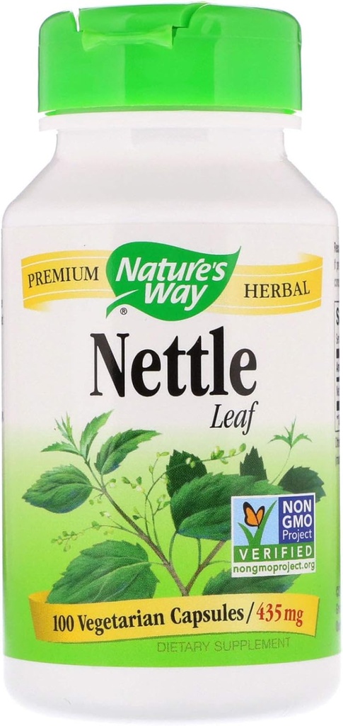 Nature's Way Nettle Leaf 435 mg, Certifié TRU-ID, Projet non-OGM, Végétarien, 100 Compte, Paquet de 2