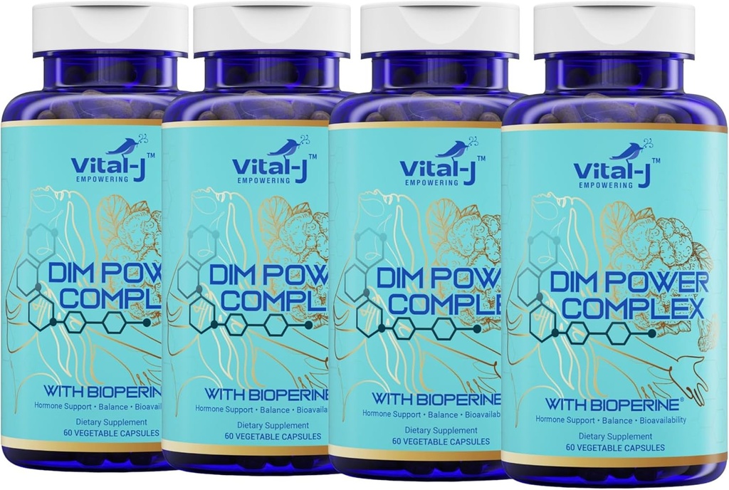 4-in-1 DIM Potent Complex 300mg - Estrogen Balance und Metabolismus, Energy & Menopause Support Supplement mit Bioperine (x4), Calcium und Broccoli Extract - für Damen und Herren 120 Servietten