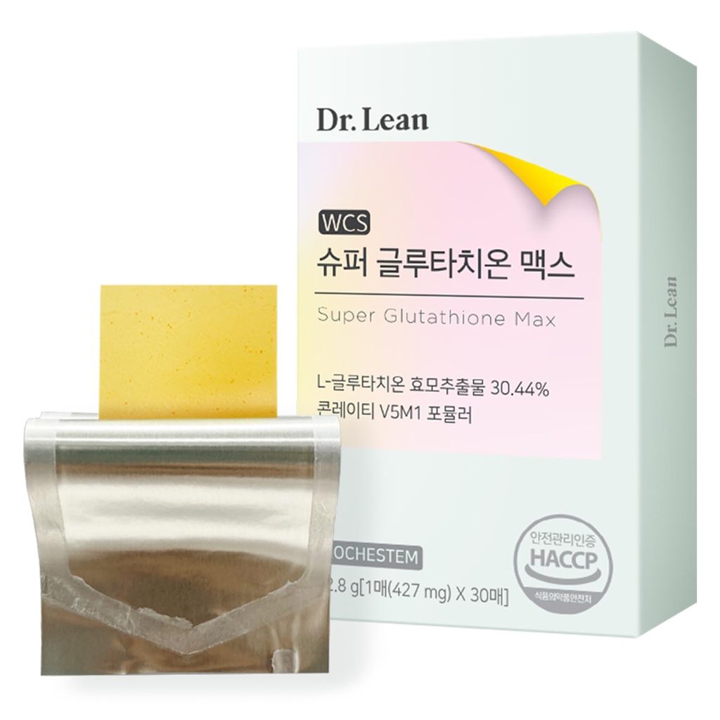 Dr. Lean Super Glutathion Max – 427mg Bandes de glutathion à haute puissance avec Niacine, Collagène et Acide Hyaluronique.