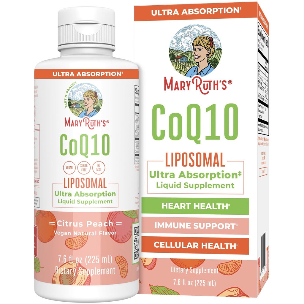MaryRuth Organics Flüssiges Vitamin | Coenzym Q10 Herzgesundheit für Mitochondriale Unterstützung und Immunsystem | Vegan Non-GMO | 7.6 Fl Oz | 45 Servietten