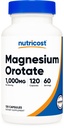 Nutricost Capsules d'orotate de magnésium 1000mg, 120 capsules - 60 portions, 500mg par gélule, non-OGM, sans gluten