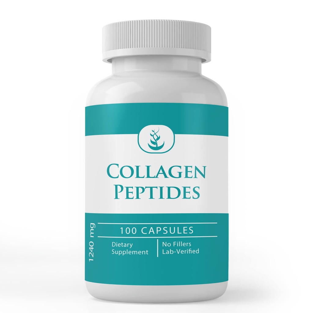 Pure Original Zutaten Collagen Peptid, (100 Kapseln) Rein, keine Additive oder Füllstoffe, Lab Verified