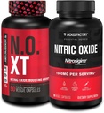 Jacked Factory N.O. XT Nitric Oxid Supplement (90 Kapseln) & Nitrosigine L-Arginin Nitric Oxid Booster (90 Kapseln) für Muskelwachstum, Pumpen, Vascularity & Energy