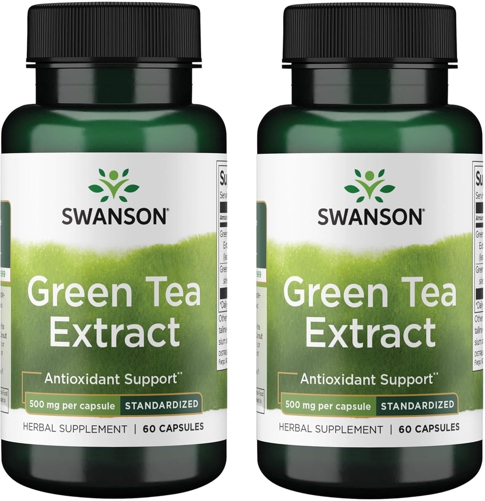 Extrait de thé vert de Swanson 500 Milligrammes 60 Capsules (2 Pack)