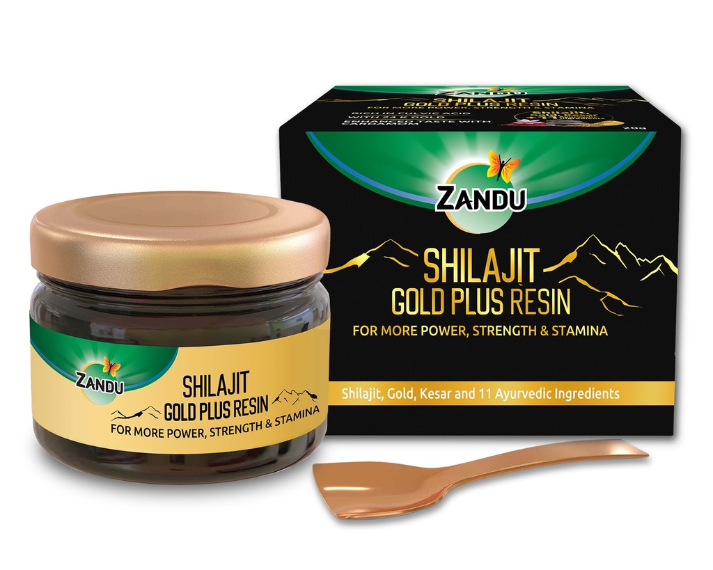 Zandu Himalayan Shilajit Resin | Natürliche pflanzenbasierte Ergänzung für Energie, Kraft und körperliche Leistung | Unterstützt aktive Lifestyle & Vitalität | 0.71 Oz (20g)
