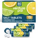 Venture Pal Tablettes électrolytiques à croquer, 80 Compte rapide Dissoudre les comprimés de sel de bâton sans sucre - lot de variétés pour l'hydratation rapide, la course en plein air, la randonnée, les sports