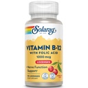 SOLARAY Vitamin B-12 1000mcg Lozenges mit Folsäure | Natürliche Kirsche Geschmack | Gesunde Energie Unterstützung | 90CT
