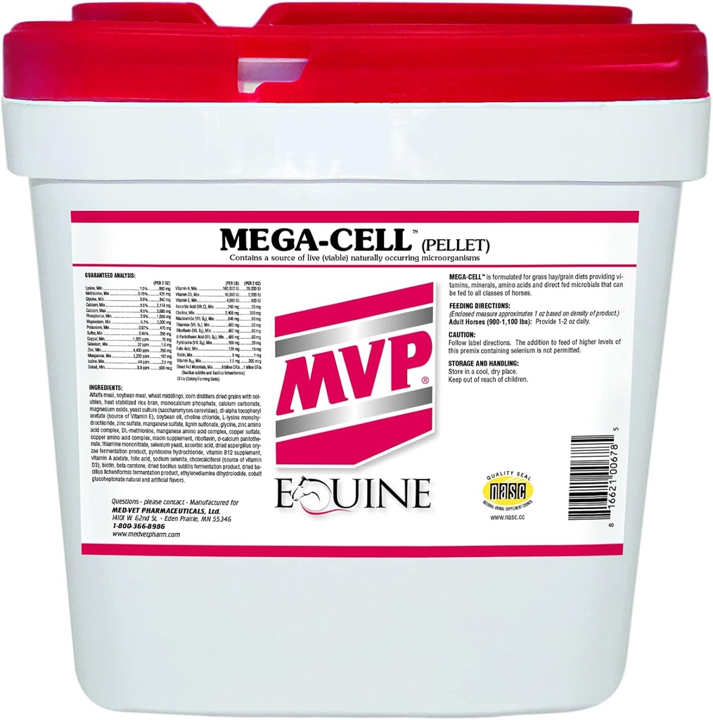 Mega-Cell (35lb) Soutien équilibré en vitamines et minéraux pour chevaux