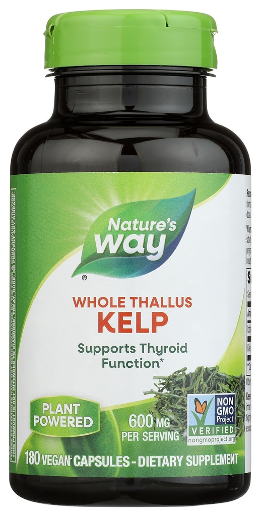 Nature's Way Kelp, unterstützt Schilddrüsenfunktion*, 600 mg pro Servieren, Non-GMO Project Verified, 180 Kapseln (Packaging May Vary)