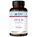 Vitamine World CoQ10 200 mg Softgels, Coenzyme Q10 Suppléments pour le soutien antioxydant, la santé cardiaque et la production d'énergie, sans gluten, 120 Softgels à libération rapide