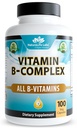 Laboratoires NaturaLife Vitamine B-Complexe avec vitamine C et acide folique – Comprend B1, B2, B3, B5, B6, B7, B9 & B12 – 100 capsules, végétalien, non OGM, sans gluten