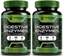 Enzymes digestives avec probiotiques et prébiotiques, 450mg, 5 milliards d'UCF - Capsules de Super Digestion Pure - Enzymes digestives pour les femmes et les hommes supportent la digestion et la santé gustative - 120 Nombre (paquet de 2)