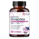 NATURE TARGET Probiotika für Frauen, 100 Milliarden CFUs Probiotika mit Verdauungsenzymen & Präbiotika, Vaginal Probiotika mit Cranberry für Harnweg Gesundheit, pH-Balance, 90 Veggie-Kapseln