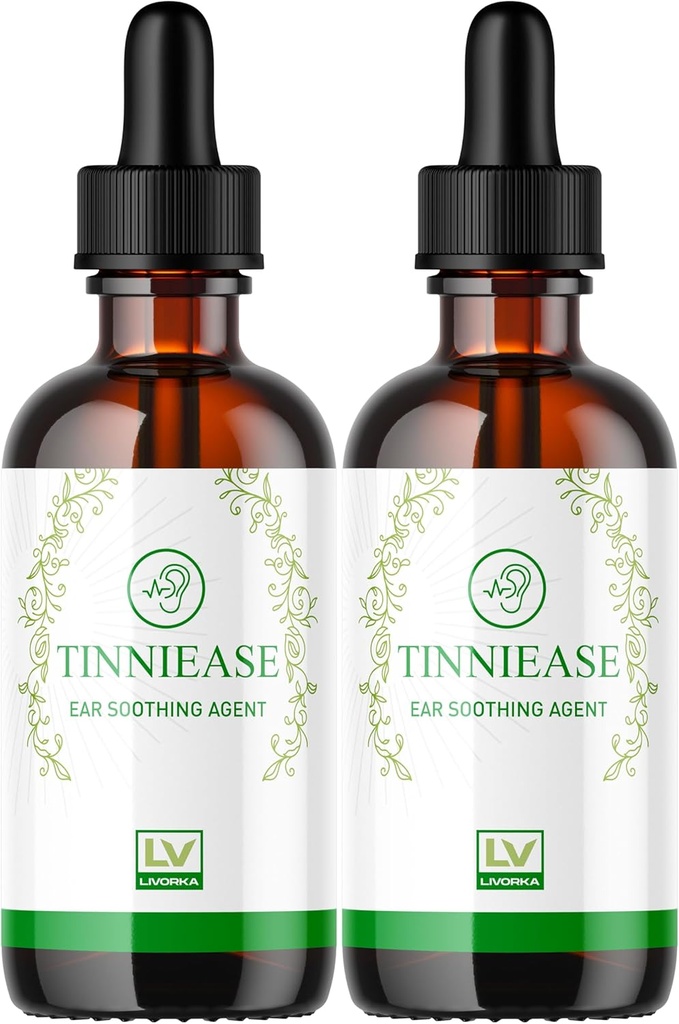 LIVORKA (2 Pack) Tinniease Tropfen, Tinniease Tropfen für Hörgerät, Tinni Ease Tropfen, Tinniease Ohr Tropfen, 2 Flaschen für 60 Tage