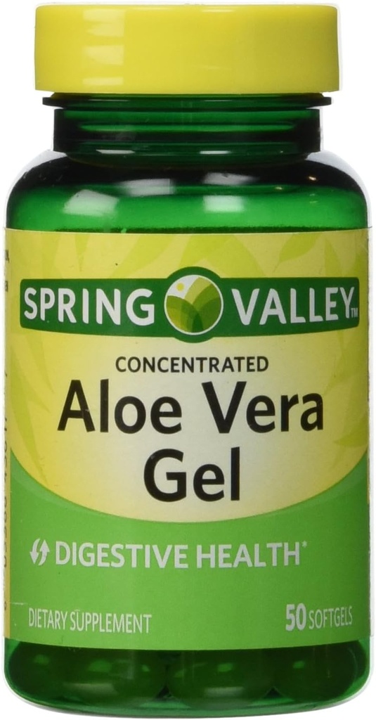 Aloe Vera Gel 25 mg, Extrait concentré, 50 softgels
