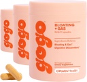 GOGO Bloating & Gas Digestive Relief, 30 Servierungen (Pack of 3) - Ergänzungen mit Verdauungsenzymen, Bromelain, Ginger Root, & Milk Thistle - Unterstützt Bloating Relief & Reduziert Wasserretention
