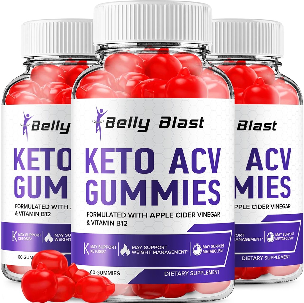 (3 Pack) Belly Blast Keto ACV Gummies - Advanced Formula Belly Blast Keto Plus ACV Gummies Apple Cider Essig, Gewichtsmanagement, BellyBlast ACV Nahrungsergänzung Bewertungen Männer Frauen (180 Gummi)