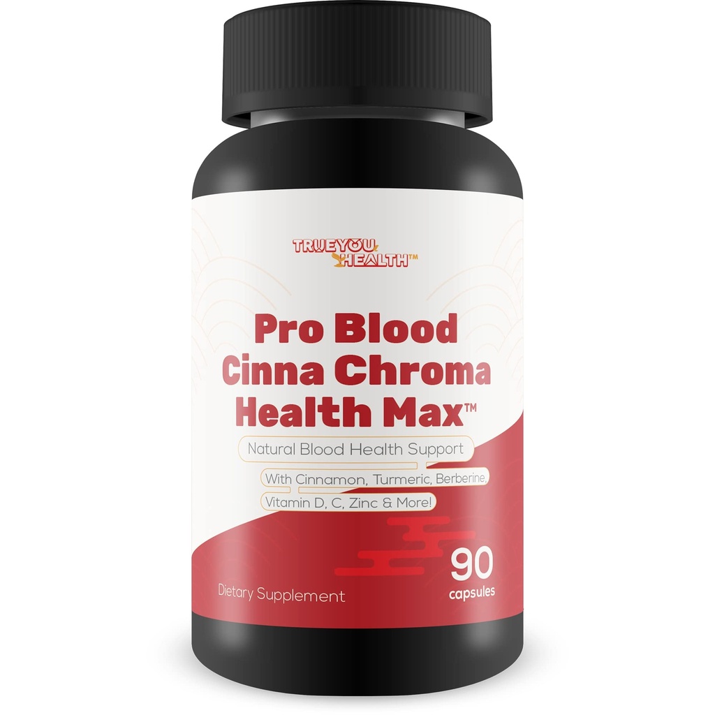Pro Blood Cinna Chroma Health Max - Natural Blood Health Support mit Cinnamon, Turmeric, Berberine, Vitamin D, Vitamin C, Zink &amp; Mehr - Fördern Balanced Blood Health & Verbesserte Blutfluss
