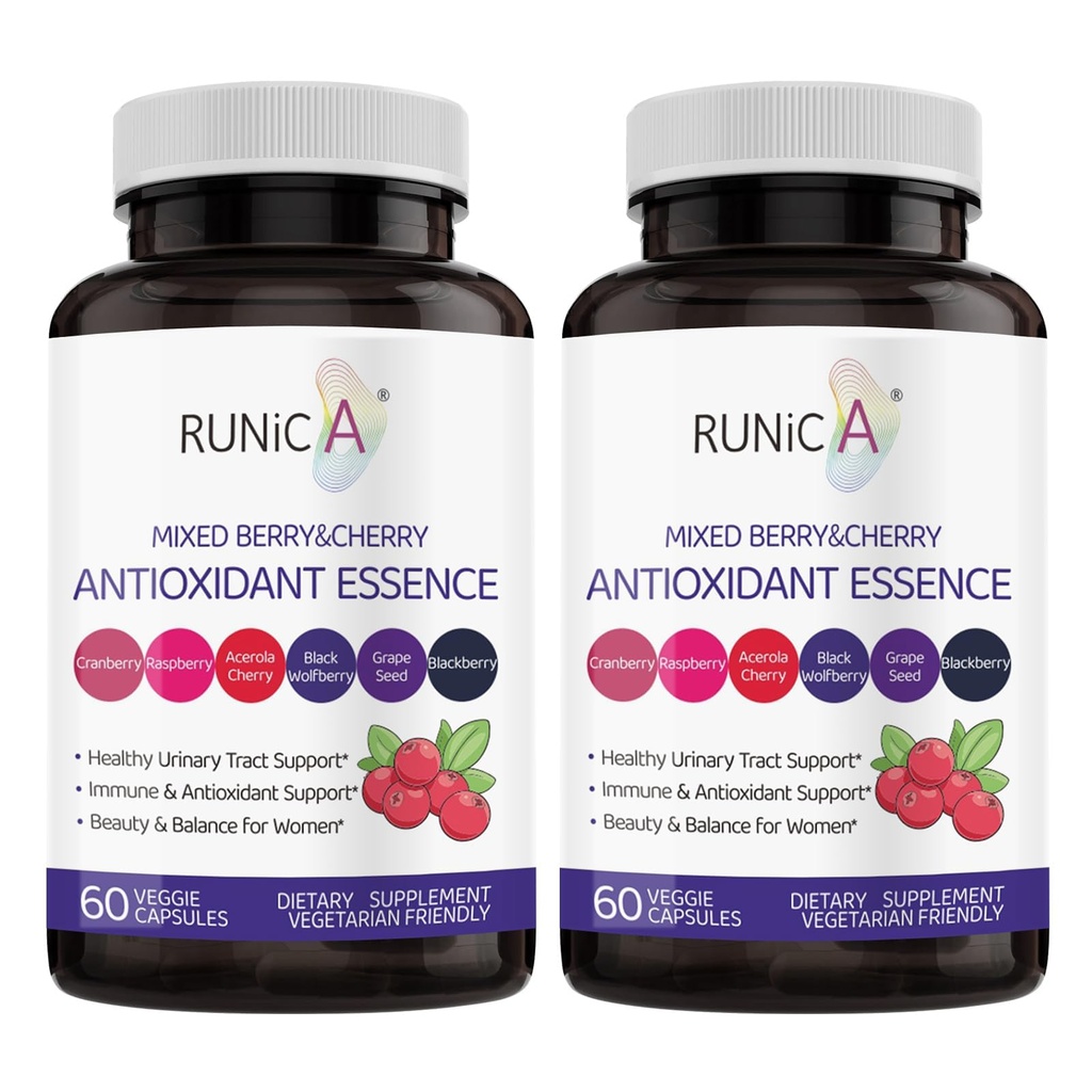 Super supplément antioxydant pour les femmes - Peau, Vieillissement en santé, Immune & Urinary Tract Support avec canneberge, graines de raisin et mélange de baies