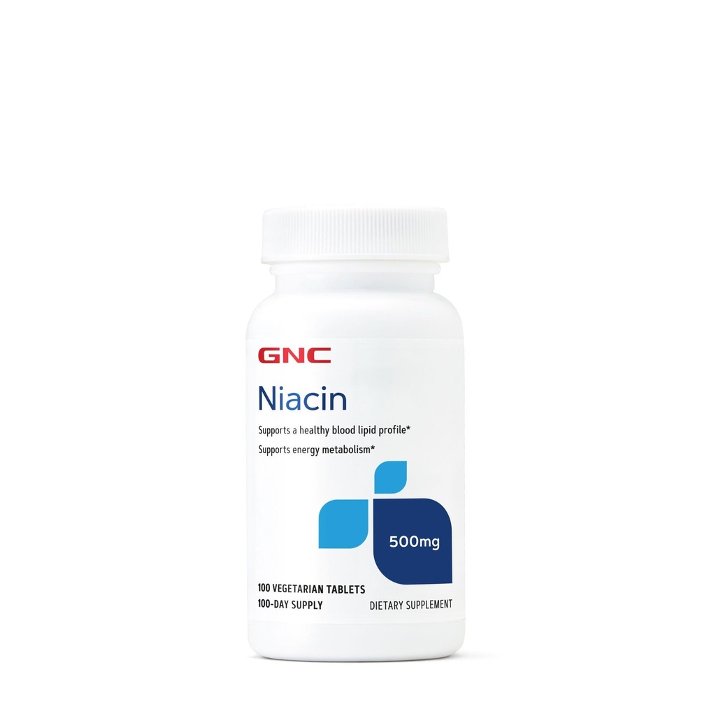 GNC Niacin 500mg, 100 Tabletten, unterstützt Blutgefäßgesundheit