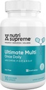 Nutri Supreme Ultimate Multivitamin für Männer und Frauen, mit über 20 Vitaminen und Mineralien, Tägliche Nahrungsergänzung für Immununterstützung, Kosher, Vegetarische 90 Tage Versorgung