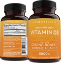 D3 Vitamin 5000 IU Softgels (125 mcg), 30 Softgels - Hohe Potenz Vitamin D Nahrungsergänzungsmittel für gesunde Immunfunktion, Knochen & Muskeln - Hergestellt mit Organischem flüssigem Kokosöl