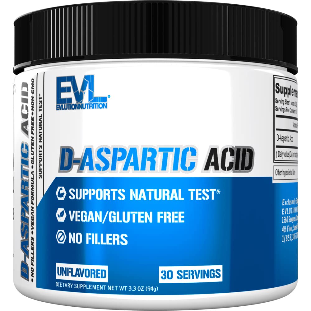 D Aspartic Acid Testosteron Booster für Männer - 3120mg DAA D-Aspartic Acid Pre Workout Pulver Muskelaufbau für Männer 3.12g - Men's Health Supplement für Enhanced Drive Potency and Vigor - Unflavored