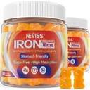 Vegane Eisen-Gummi-Ergänzung mit Vitamin C, B12, Folate & Turmeric - Energy & Immune Health | Gummy Iron Bisglycinate 18mg Gentle & Non-Constipating - Damen & Herren, 2 Pack