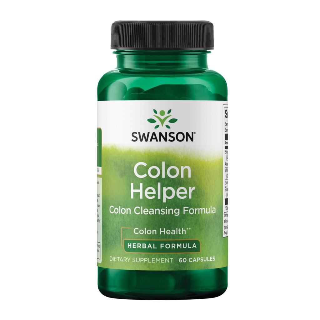 Swanson Colon Helfer - Fördert Verdauungs-Gesundheit mit Vervain, Goldenseal Wurzel, Slippery Elm Bark & More - Kräuter-Ergänzung hilft gesunde Eliminationen - (60 Kapseln)(1 Packung)