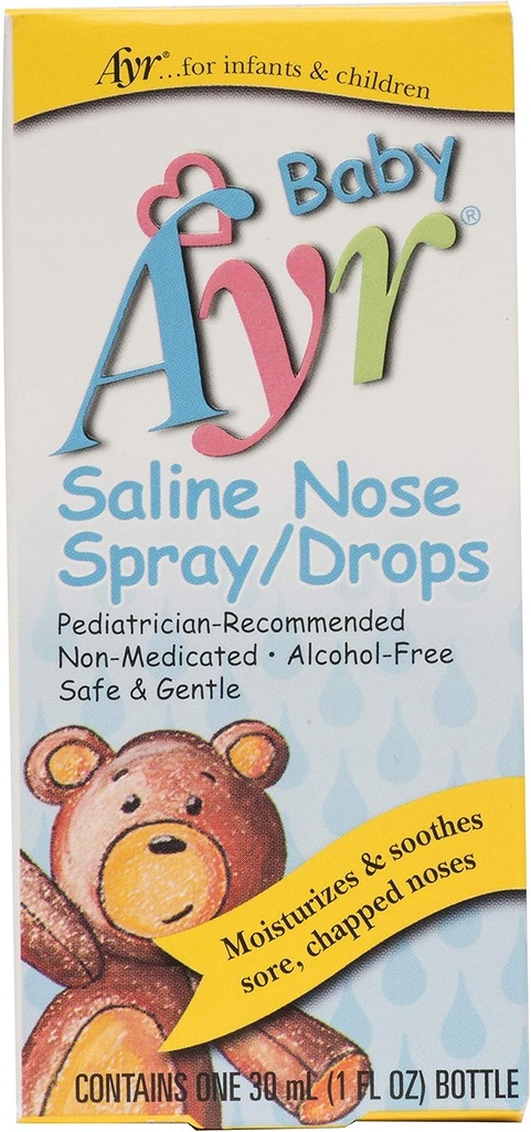 Baby Ayr Saline Nasenspray/Drops, Sprühflaschen 1 Fl Oz (Pack von 1)