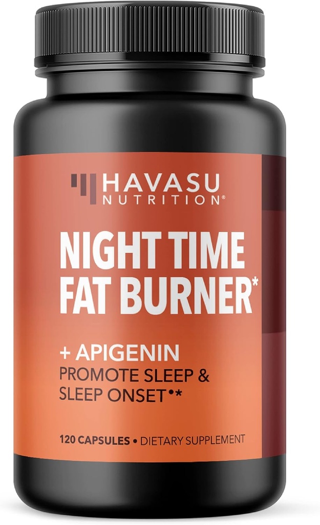 HAVASU NUTRITION Night Time Fat Burner + Apigenin, 120ct