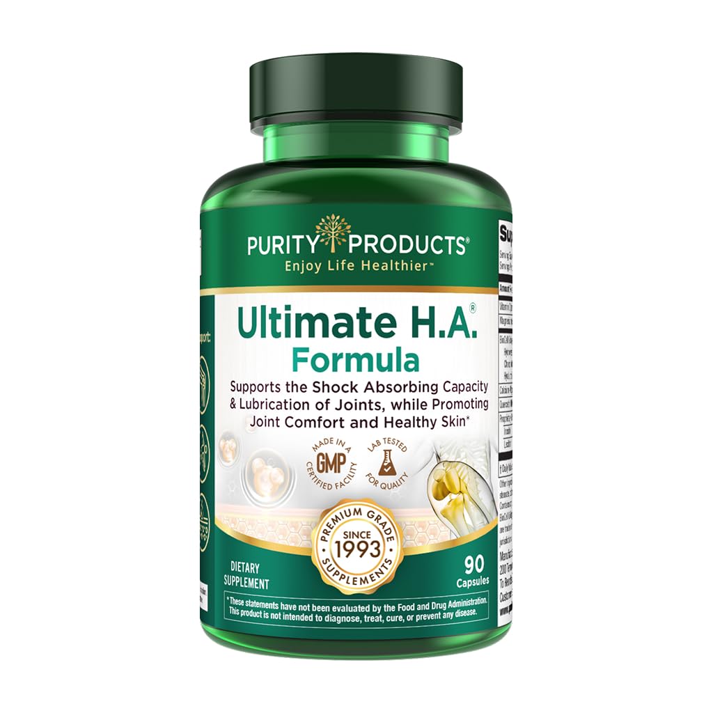 Purety Products Ultimate formule H.A. - cliniquement étudié BioCell Collagen - Dynamic Hyaluronique Acid Support pour les articulations et la peau - 90 Compte - de
