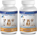 Dog Immunsystem Ergänzungen - PET Allergy Relief - für Hunde und Katzen - Fortgeschrittene Formel - Burdock Root für Hunde - 2 Flasche (150 Chews)