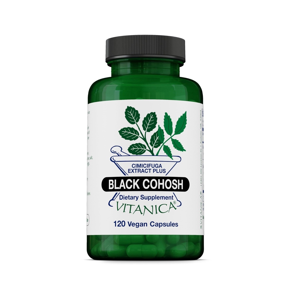 Vitanica Cohosh Noir, Extrait de Cimicifuga Plus, Vegan, 120 Capsules