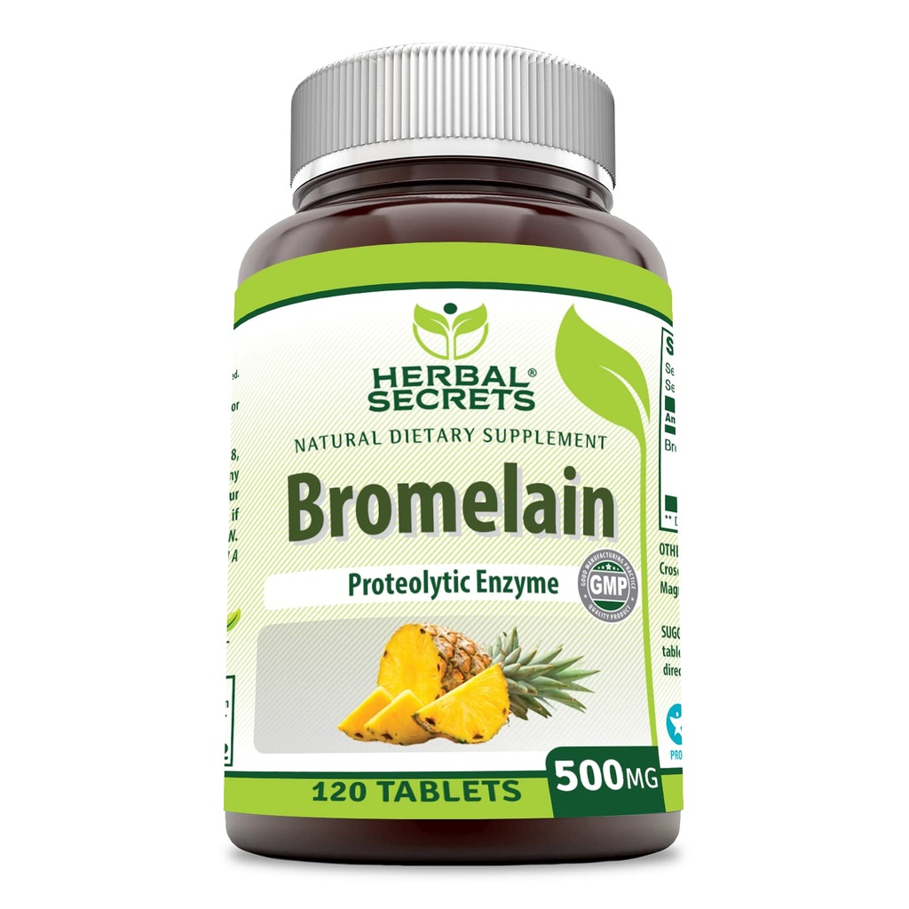 Herbal Secrets Bromelain Supplément 500 Mg Comprimés Suppléments Non-OGM