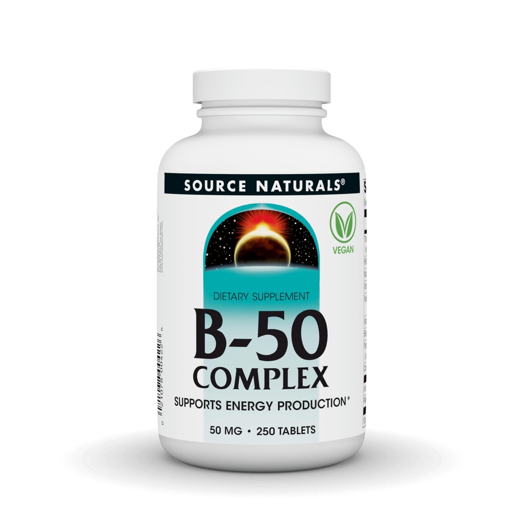Quelle Naturals B-50 Complex 50 mg B-Vitamins for Energy Production Support - 250 Tablets