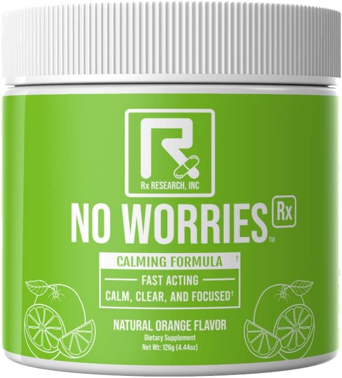 NO Worries Rx - GABA, L-Theanin, L-Glycin, Betaine Anhydrous, Kava Kava Extract, L-Taurine, DMAE - Fast Acting