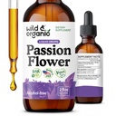 Teinture de fleurs de passion sauvage et biologique - Des gouttes de fleurs de passion relaxantes pour les femmes - Passiflora liquide Incarnata Herb - Vegan, sucre et extrait sans alcool - 2 fl oz