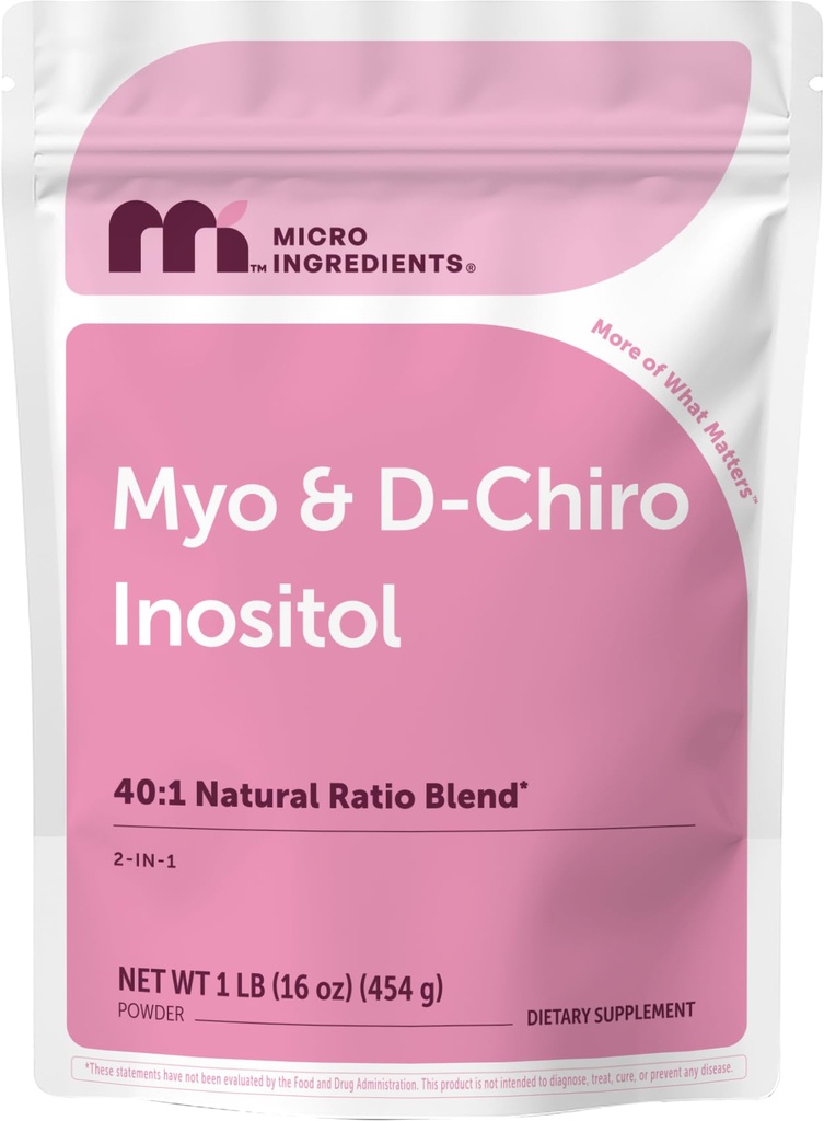 Micro-ingrédients Myo-Inositol et D-Chiro Poudre d'inositol, 1 lb (221 portions)