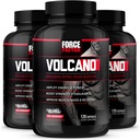 FORCE FACTOR Volcano Pre Workout Nitric Oxid Booster Ergänzung für Männer mit Kreatin und L-Citrulline zu helfen, Nitric Oxide, Energie, Muskel zu bauen und Blutfluss zu verbessern, 120 Zähler (Pack von 3)