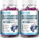 2 Pack 3000mg Glucosamin Chondroitin mit MSM Gummis & Elderberry, Extra Strength Joint Support Gesundheit, Flexibilität, Antioxidans, Immun Supplement Gummy für Erwachsene, Männer & Frauen 120 Zähler
