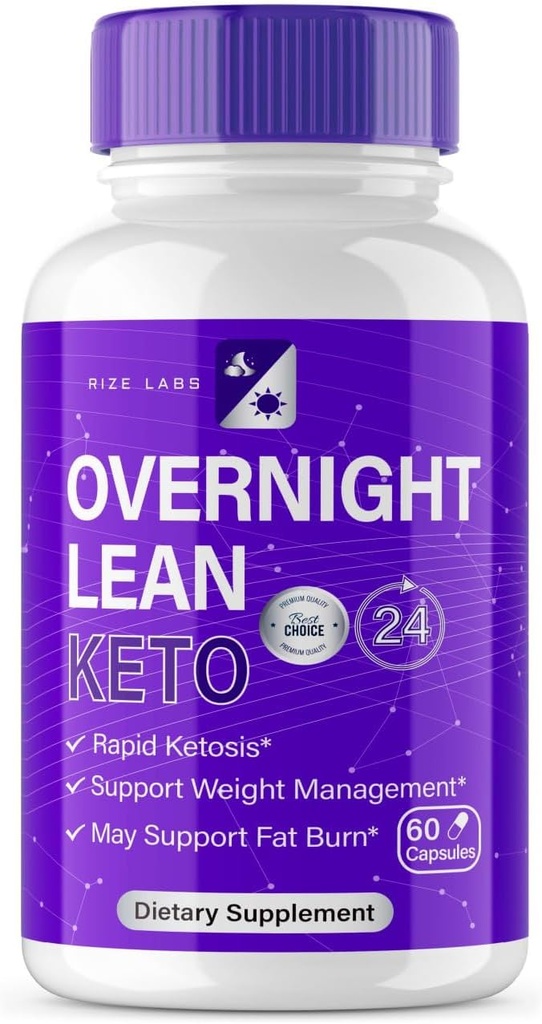 rize labs Overnight Lean Keto Capsules - Overnight Lean Weight Loss Keto Pills Support Maximum Strength Formula Keto+ACV Supplement Bewertungen über Nacht Pastilla (60 Kapseln)