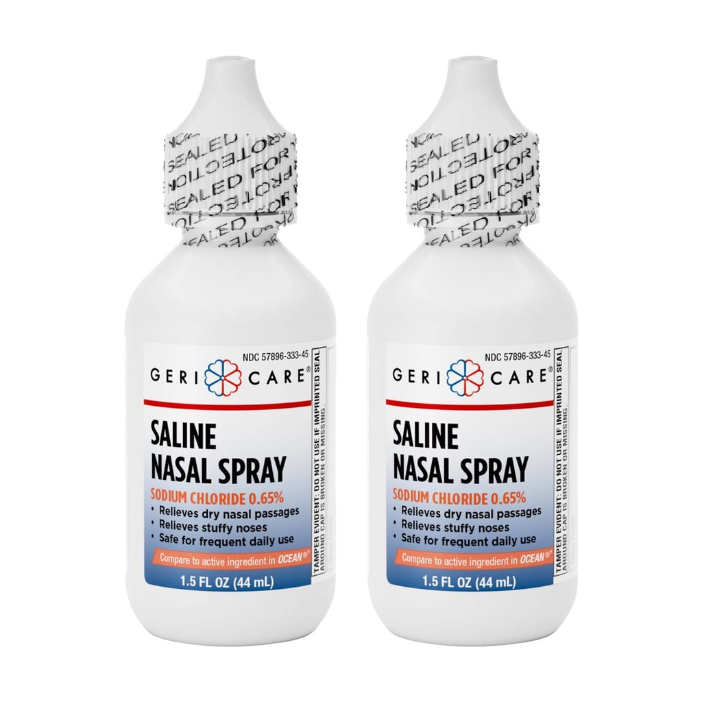 GeriCare Spray nasal saline 1,5 FL OZ Spray hydratant Chlorure de sodium 0,65% (paquet de 2)