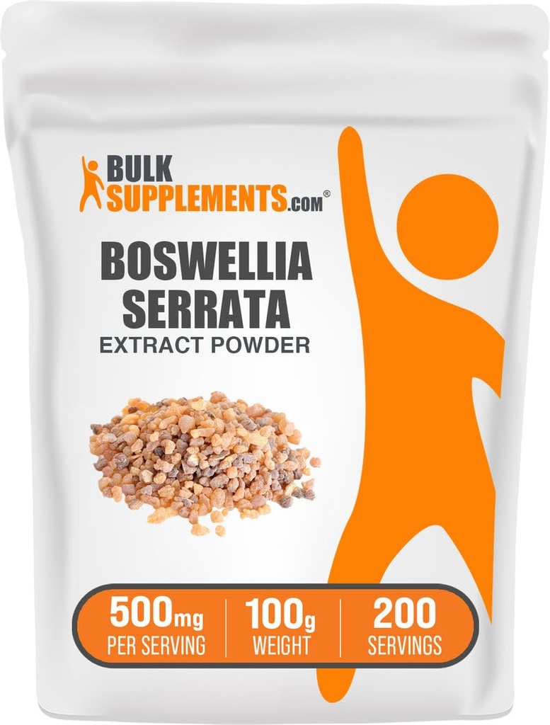 BulkSupplements.com Boswellia Serrata Extrakt Pulver - Boswellia Supplement, aus Frankincense Resin - Vegan & Glutenfrei, 500mg pro Servierung, 100g (3,5 oz) (Pack von 1)