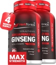 Herbtonics Korean Red Panax Ginseng 1500mg - Energieergänzung für Spitzenleistung, Fokus & Vitalität - High Potency Ginseng Root Extract - 240 Vegan Capsules