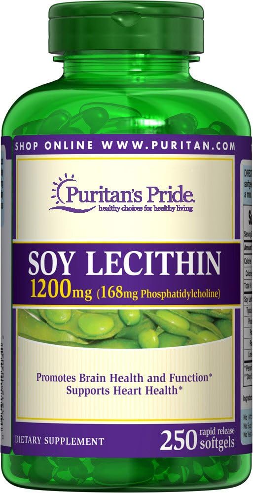 Puritan's Pride Soy Lecithine 1200 mg 250 softgels à libération rapide