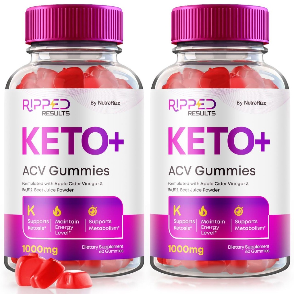NutraRize (paquet de 2 résultats d'aggloméré Keto ACV Gummies Avancé Perte de poids, RippedRésultats Avis (120 Gummies)