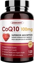 CoQ10-100mg-Softgels mit PQQ, BioPerine & Omega-3, Coenzym Q10-Ergänzung für High-Absorption, Leistungsstark-Antioxidant, Support Heart & Energy-Production