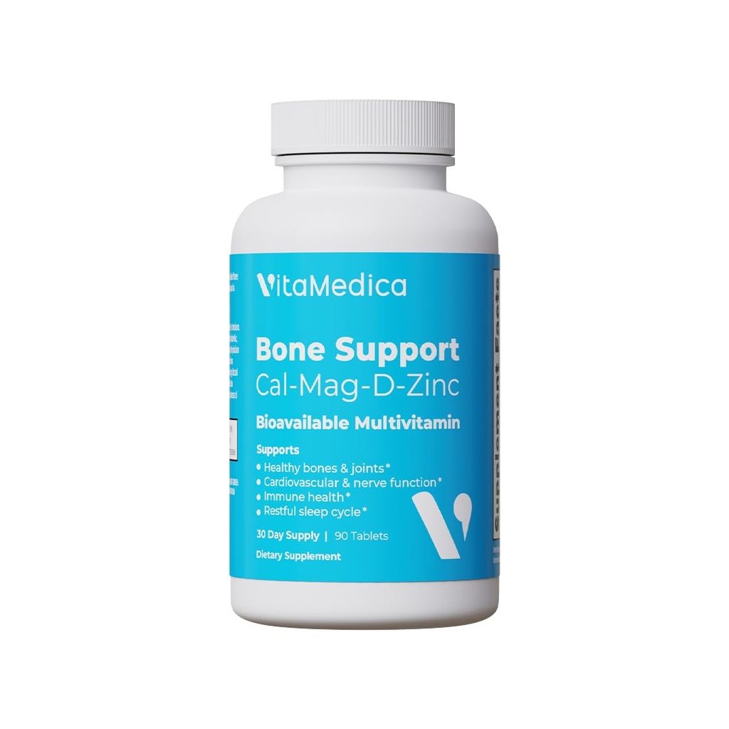 VitaMedica | Knochenunterstützung | Beilage für Knochen und Gelenke | Calcium | Magnesium | Vitamin D & Vitamin K | Boron | Chelat Mineralien | Knochenunterstützung | Natürlicher Schlaf | Made in USA | 90 Ct | 30 Servivings