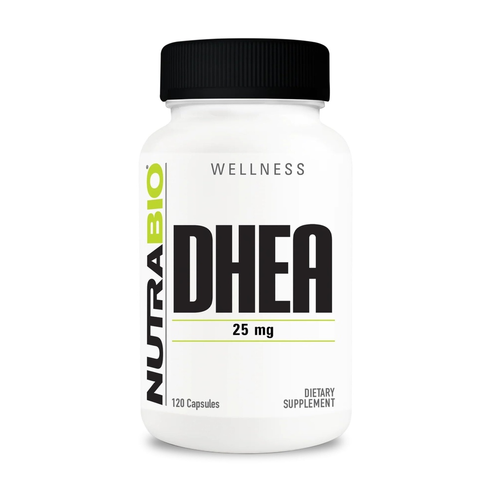 NutraBio DHEA Supplement- für Männer und Frauen DHEA (25 mg) 120 Kapseln